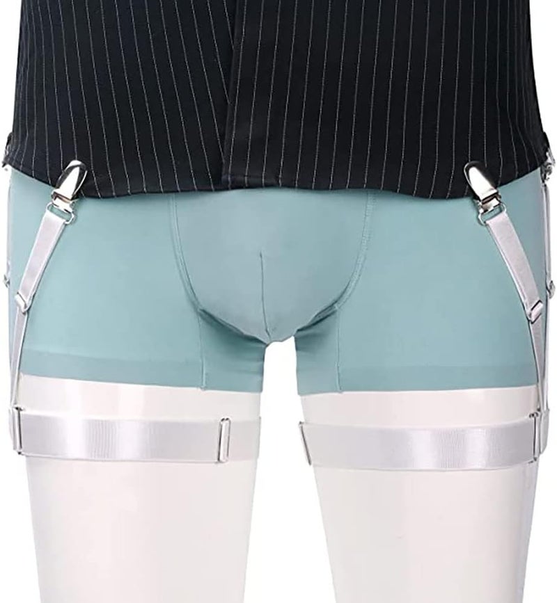 Kedofe Mens Shirt Stays Upgrade Adjustable Elastic Garter Military Shirts Holder with Non-slip Locking Clamps - Image 2
